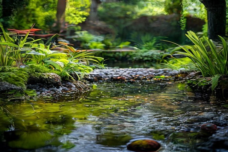 Biological filter for a natural pond with filter media and beneficial bacteria