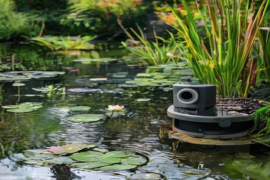 Pump installation and filtration system for a garden pond